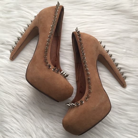 Jeffrey Campbell Shoes - Jeffrey Campbell Tan Suede Ibiza Last Spiked Heels